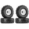 INJORA 1.0 Beadlock Cerchioni Ruote Pneumatici Set -3.78mm Offset Cerchioni Ruote per 1/18 1/24 RC Crawler Car Axial SCX24 FMS FCX24 FCX18 TRX4M, Bianco