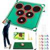 OFC Lenw Set da gioco di golf per interni ed esterni, gioco di golf e pong, giocattoli da golf con tappetino da putt, borsa da trasporto, 6 coperture per buche, giochi da festa/da giardino per bambini (set da