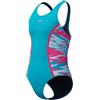 Speedo Hyperboom Splice Muscleback One Piece Costume da Bagno per Bambina, Blu Navy, 4 Anni