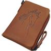 myledershop Portafoglio in pelle bovina con motivo cavallo e protezione RFID e NFC, cognac, Einheitsgröße, Moderno