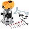 Lumirio Router senza fili, 800 W, 28.000 giri/min, adatto a batteria DeWalt da 20 V, 6 velocità, router per legno con punte da 15 1/4 per lavorazione del legno (batteria non inclusa)