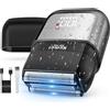 KEMEI Rasoio elettrico a lamina da uomo, nuovo mini rasoio con 3 lame galleggianti con display a LED, ricaricabile USB-C, 100 minuti di utilizzo, IPX7 impermeabile, da viaggio, per rasatura del viso