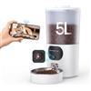 BrooBirder 6L Distributore Automatico Cibo Gatti, telecamera WIFI 1080P HD, Ciotola inox, programmabile porzionato, anti-intasamento e chiusura automatica dell'uscita, batteria di riserva