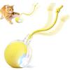 TTPOLONG Giocattolo Interattivo, Palla Interattiva per Gatti, Tre Modalità Regolabili con Funzione Sveglia per Cani e Gatti (Giallo)
