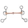 Pssopp Snaffle di Cavallo, Masticare morso da Allenamento in Acciaio Inossidabile Mese snodato di Rame Morso da dentice Anello Francese Anello Sciolto Accessorio da Corsa con Serpente di