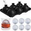 SPESPO Stampo per cubetti di ghiaccio a sfera con coperchio, 6 pezzi x 6 cm, grandi vassoi per ghiaccio in silicone per palline da congelatore, whisky, cocktail e bevande per feste, senza BPA, per gli