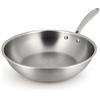 MENASTYL - Wok in acciaio inox 18/10 Triply 24 cm tutti i piani cottura, compresi quelli a induzione, prodotto in Francia, senza PFAS e sostanze nocive - Lavabile in lavastoviglie - Manico rivettato