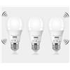 KOOYWAN LED lampadine con sensore di movimento e crepuscolare 12W 6000K Luce Bianca Fredda E27 Auto On/Off lampadine 3 Pezzis