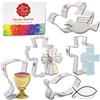 Ann Clark Cookie Cutters Formine per Biscotti Stampi Comunione Battesimo Cresima Pasqua 5 pz. Set prodotto negli Stati Uniti da Ann Clark, Calice, Jesus Fish, Holy Cross, Dove, Fancy Cross