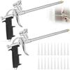 Xinxinphi 2 Pezzi Pistola Schiuma Poliuretanica con 20 Ugelli, Pistola Dosatrice PU Metallo Professionale, Pistola Spray Impugnatura Ergonomica, Pistola Schiumatura per Calafataggio, Sigillatura & Riempimento