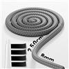 NORDUN Cavo di tenuta del forno da 2,5 m con colla,Cavo di tenuta del tubo del forno per cavo del camino in fibra di vetro resistente al fuoco,Riparazione del camino di dimensioni 8 mm