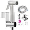 ABSOK Doccetta per Bidet-Set Doccia Bidet per WC, Hand Held Bidet Spruzzatore con Tubo Flessibile 1.5m e Supporto,per Igiene Personale e Spruzzatore per Vasino,con Adattatori G1/2 e G3/8