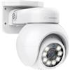 SANNCE PT Telecamera di Sicurezza 4K PoE da Esterno,8MP Telecamera IP CCTV, Panoramica 350° e Inclinazione di 90°, Rilevamento Veicoli Umani, Audio Bidirezionale, Visione Notturna a Colori