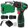 Candeon Trapano Avvitatore Batteria Percussione, 16,8V 50Nm Max Trapano Avvitatore A Batteria Elettrico Cacciavite Con 2 Batterie 2.0ah, Led Luce, Velocità Regolabile 450/1600 RPM per riparazione e fai da te