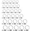 Rebanky 30 Pièces Fascette Stringitubo a Doppio Filo Morsetto per Tubo Flessibile a Doppio Filo in Acciaio Inox da 14-17/16-19/21-25/28-32/32-36/36-40 mm