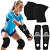 CIATBYYJ Set di ginocchiere e maniche da pallavolo per ragazze e pallavolo, con imbottitura protettiva in schiuma e foro per il pollice, braccia imbottite da pallavolo e ginocchiere per adolescenti