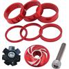 Saipor Kit distanziali per cuffie da bicicletta con tappo superiore, bullone lungo, 5 mm, 10 mm per MTB BMX bici da strada (rosso)