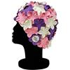 Blue Reef Isla - Cuffia da nuoto da donna classica retrò con petali di fiori 3D, 3 colori, elegante, vintage, taglia unica, per adulti (bianco/rosa pastello/viola)