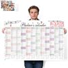 hankousi 1 calendario da parete DIN A1 per il 2026, programma annuale di 14 mesi con calendario del pianificatore, testo in carta kraft bianca, da appendere, per ufficio, casa e regali aziendali