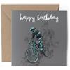 DV DESIGN 1 x Biglietto di auguri - Buon Compleanno Mountain Bike Rider MTB Bicicletta Ragazzi Uomo #71190