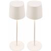 Briloner - Lampada da tavolo LED senza fili IP44 con touch, dimmerabile, batteria e sorgente luminosa sostituibili, da comodino, campeggio, per esterni, 11 x 33 cm, bianco antico (Confezione da 2)