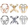 Lansls 6 Pezzi Fibbia Sciarpa, Fermaglio Anello Fibbia Seta Set per Uso Quotidiano, Matrimoni, Balli, Feste (Oro + Argento)