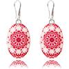 Dragon Porter Orecchini Pendenti Grande Leggeri Rotondo Mandala Design Boho; Gioielli per Donne (Stile 43 - Ovale Rosso Scuro)