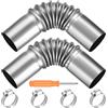 mauuuba 2 Pz 25mm Connettore di Scarico di Uscita, 15.5cm Tubo del Riscaldatore da Parcheggio, Tubo di Scarico in Acciaio Inossidabile, Connettori a Gomito per Tubi Auto, con 4 Fascette Stringitubo