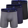 New Balance Boxer da Uomo in Rete da 12,7 cm, Senza Volo, Biancheria Intima a Compressione Atletica (Confezione da 3), Grigio/Blu Navy/Nero, Large