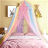 FFTANXS Zanzariera Letto,0.6 * 2.5 * 10.5m Baldacchino per letto Bimbi/matrimoniale/Singolo con Kit completo per sospensione,Baldacchino per letto matrimoniale,Zanzariera campeggio Universale Cupola-Colore