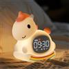 Yiliaw Orologio sveglia Capybara con luce notturna per bambini, lampada ricaricabile in silicone, lampada per animali da ufficio, compagno ideale per il sonno di ragazzi e ragazze, pony rosa