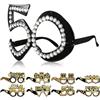 KNUIUYY 9 Pezzi 50 Anni Accessori per Festa di Compleanno Comprendenti 8 Occhiali di Carta e 1 Occhiale Digitale con Strass, Compleanno Costume Photobooth Prop Felice Forniture per Feste （Nero Oro）