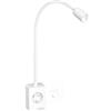 PRINCEWAY Lampada da Lettura Applique da Parete Faretto LED Dimmerabile Bianco con Spina e Presa Elettrica per Camera Leggere a Letto, Due Interruttori Touch, 3 Modalità di Colore Illuminazione
