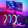 Monemey Retroilluminazione per Monitor PC da 27 Pollici, Striscia Luminosa a LED RGBIC Sincrona con Colore Dello Schermo e Musica per Giochi, Film, Ecc, Facile da Usare Senza Fotocamera (4 Striscia LED)