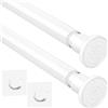 HSLnKAL 2 Barra per Tende a Pressione Senza Forare | Facile Installazione | Estraibile in Acciaio Inossidabile | Per Doccia, Finestra, Armadio | Design Moderno | 71-165 cm | Bianco