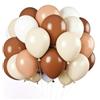 UDRKFOPK Palloncini marroni, 60 pezzi da 30 cm Palloncini neutri marroni Caffè Palloncini marroni con palloncini bianchi in lattice Palloncini con nastro per festa di nascita, decorazioni per feste di