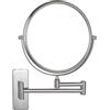 Nicesail Specchio cosmetico da parete con ingrandimento 7X - Specchio da trucco estensibile - Rotazione di 360° - Specchio da barba da montare a parete - Specchio ingranditore per bagno - Cromato