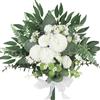 LEIMEND 56 Pezzi Fiori Artificiali Bianchi con Rami Verdi Set Fiore Artificiale Emulazione Foglie Finte Decorazione Bouquet Fiori Finti per Decorazioni da Sposa Casa Abito Composizione Floreale