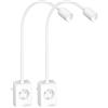 PRINCEWAY Lampada da Applique da Comodino Camera da Letto Bianche, 2 Pack Lampade da Lettura a Parete Faretto LED con Spina e Presa Elettrica, Due Interruttori Touch, 3 Colore Illuminazione