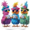 MOGTAA Ornamenti da Tavolo in Arte con Diamanti a Forma di Pollo, Kit di Pittura con Diamanti 5D a Forma Speciale di Animali per Adulti Principianti, Kit di Arte con Diamanti in Cristallo per