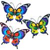 BSITSSS 3PCS 18x13cm Farfalla in Metallo, Farfalle Decorative da Giardino, Decorazioni Giardino per Esterno Metallo Arte della Parete Decorazioni da Appendere
