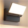 K-Bright 30W LED applique da esterno per interni, lampada da per esterni a parete con pannello orientabile a 180° Applique da esterno per entrata terrazza balcone, 144LEDS,IP65, Nero, 2000LM, 3000K