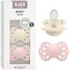 BIBS Infinity Ciuccio, 0-6 mesi, confezione da 2, Ivory/Blossom