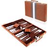 Vehipa Set-backgammon, Valigetta Backgammon da 11 Pollici con Accessori Completi, Set Backgammon Portatile da Viaggio con Maniglia per il Trasporto, per Adulti (Marrone)
