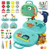 DAOUZL Giocattoli Montessori, Montessori Scatola Giocattolo con Trapano, Scatola Magica dei Giocattoli Montessori, Magic Montessori Play Toolbo Cassetta Giocattolo per Bambini 3 4 5 Anni (B)
