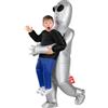 Morph Costume Alieno Gonfiabile Bambino, Costume Halloween Bambino | Tuta ad Aria con Ventola, Design Alieno Argento, Si Gonfia in Secondi, Perfetto per Halloween, Sempre un Successo
