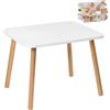 PlayPals Furniture Tavolo per bambini, tavolo in legno per la camera dei bambini 50 x 70 x 46 cm, regalo per bambini di 3,4,5,6,7 anni, mobili fai da te - tavolo per bambini