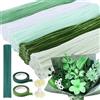 Niuny Scovolini Colorati per Lavoretti 500pcs Pipe Cleaner Verde Filo di Ciniglia 5 Colori Scovolini Ciniglia con Steli per Fiori Stami Nastro Adesivo Scovolini Pipa per DIY Fai da Te Decorazione