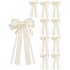 SanKristo 10 Pezzi Fiocchi Doppi in Raso Auto da Matrimonio, Fiocchi Decorativo Confezioni Regalo Fai da Te Sacchetti Caramelle Alberi Natale Decorazione Matrimoni Decorazioni tavoli, Beige