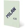 MILAN Quaderno A5 incollato, carta a righe, 48 fogli da 95 g/m², collezione 430 since 1918, verde